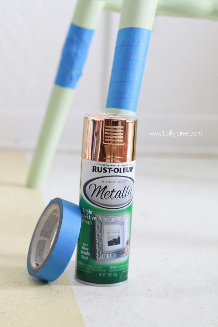 Gorgeous Mint Thrifted Gold-Dipped Bar Stool made over with BB Frosch Chalk Paint Powder!