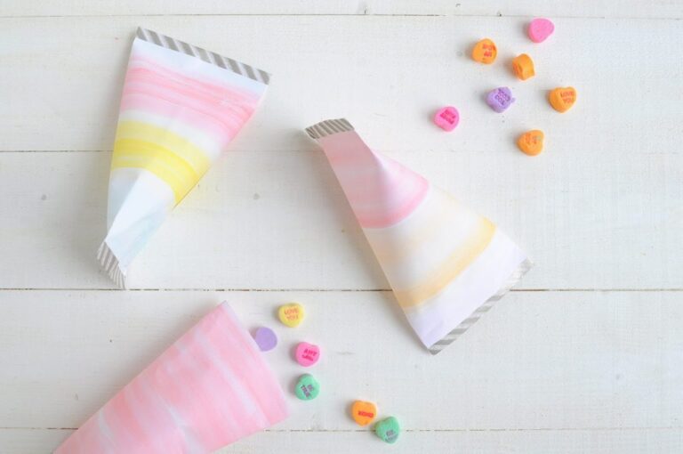 diy watercolor treat bags