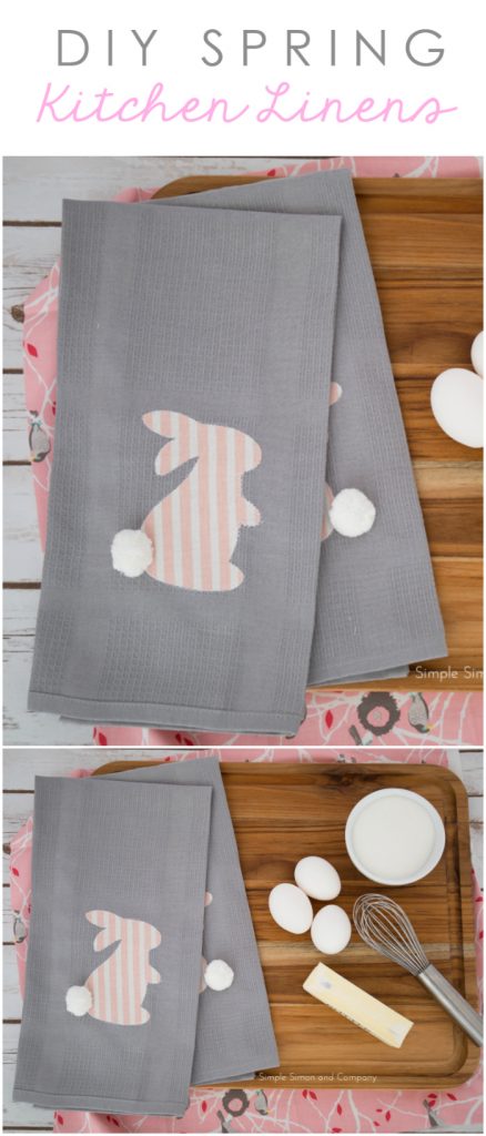 Easy DIY Spring Bunny Dish Towels |Simple Simon & Co.