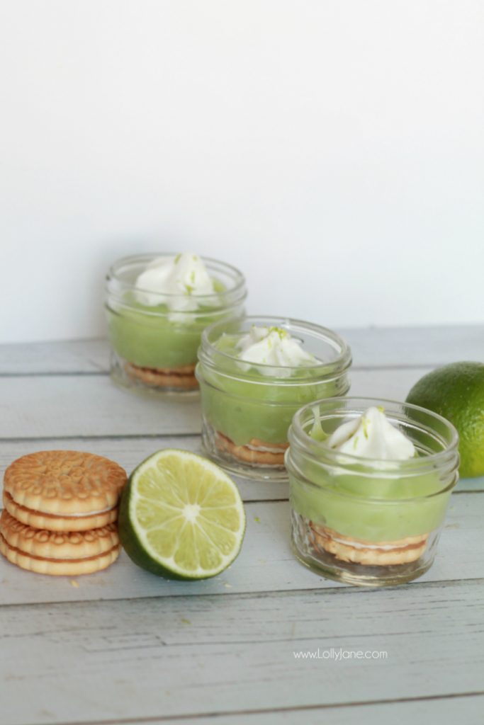 Some seriously yummy Key Lime Pudding in a Jar, no bake and so easy! 