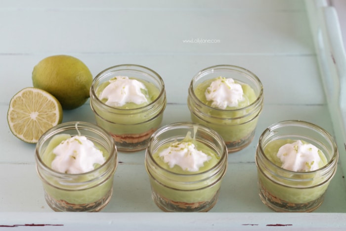 Some seriously yummy Key Lime Pudding in a Jar, no bake and so easy!