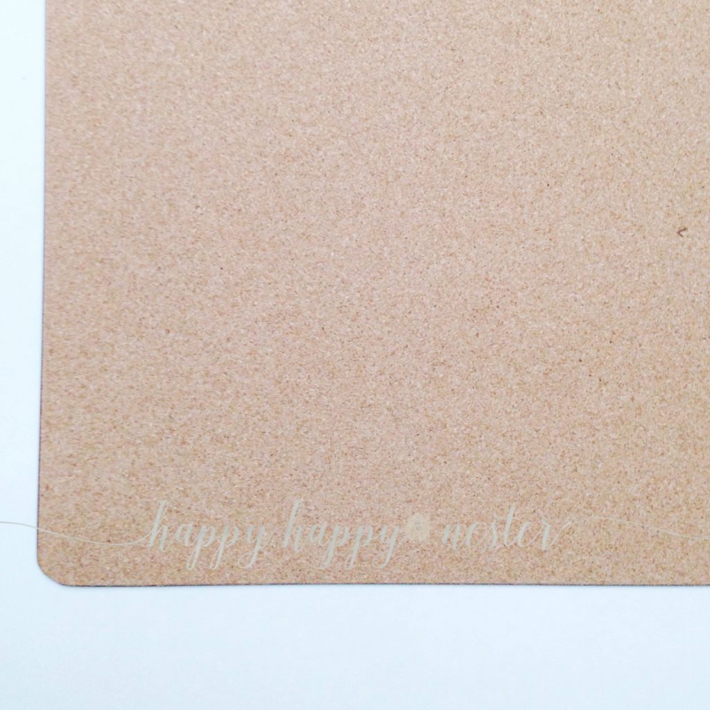 DIY personalized cork board placemats