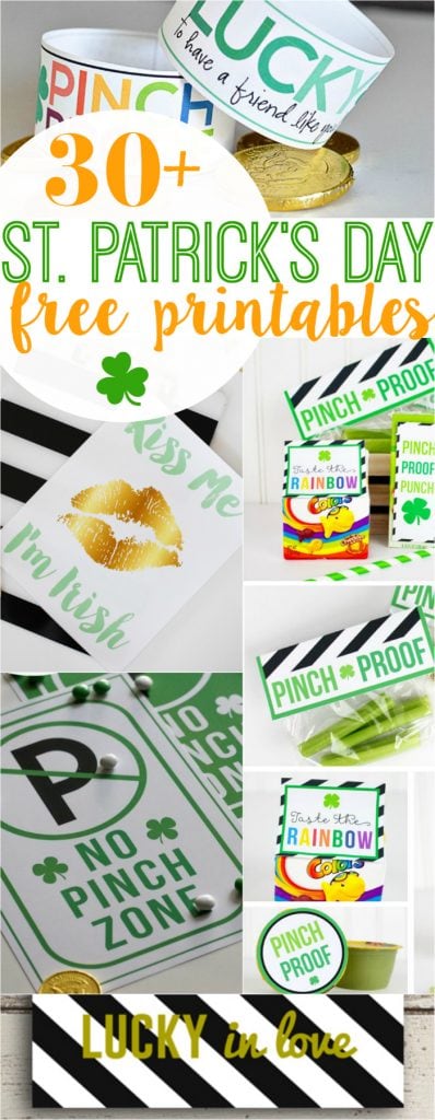 30+ St Patricks Day FREE printables! Your one stop for all things green and lucky! Lots of cute home decor ideas and fun kid activities for St Patrick's Day!