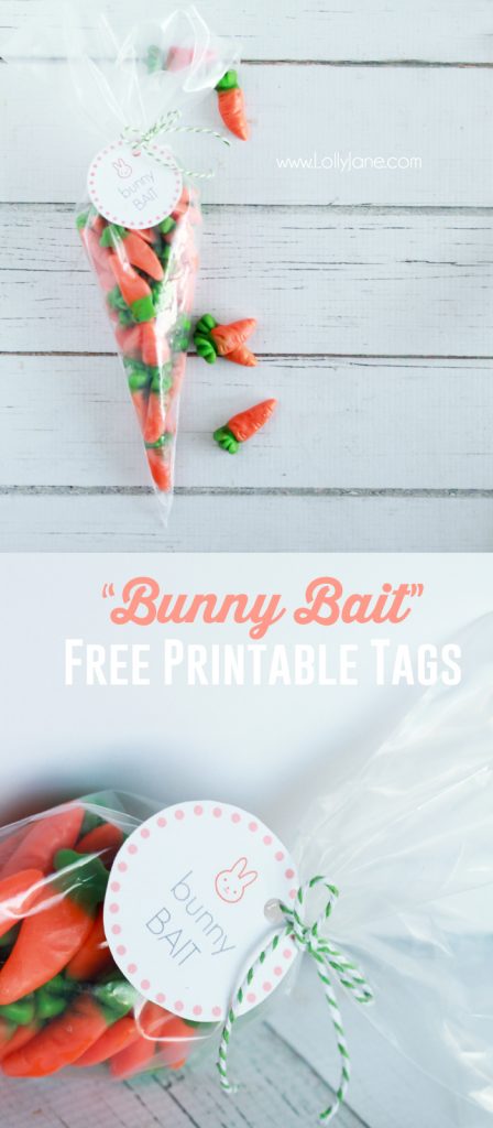 Bunny bait free printable tags