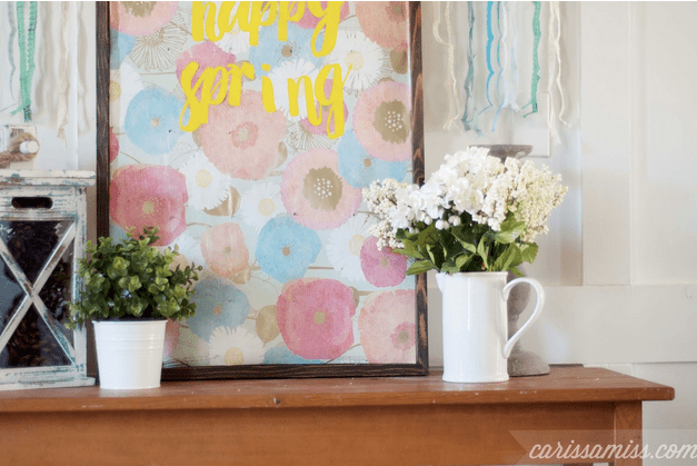 Happy Spring Art |with free printable