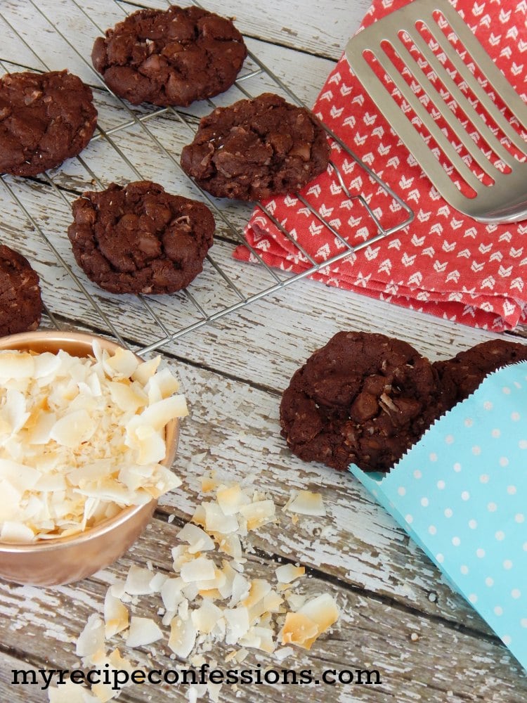 Double chocolate coconut cookies