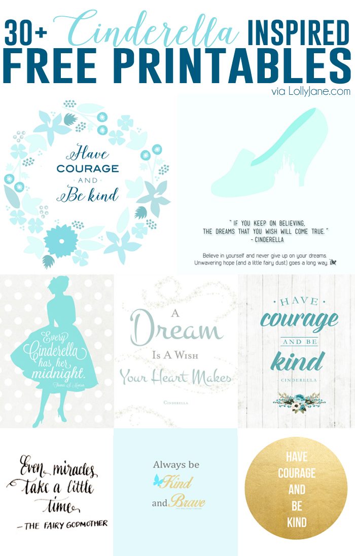 30+ FREE Cinderella Inspired Printables