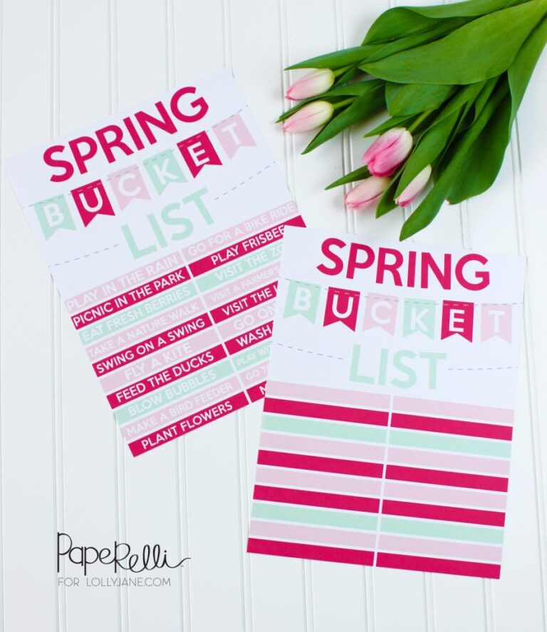 Spring Bucket List Ideas + Printables
