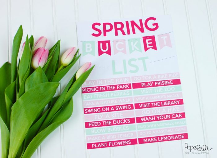 FREE Spring Bucket List Printable. Just print and enjoy! |via Paperelli