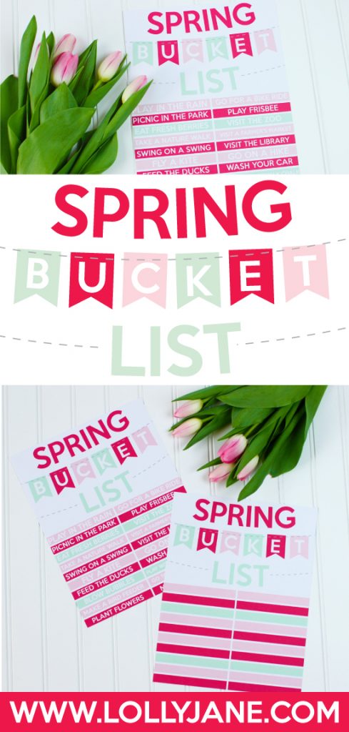 FREE Spring Bucket List Printable. Just print and enjoy! |via Paperelli