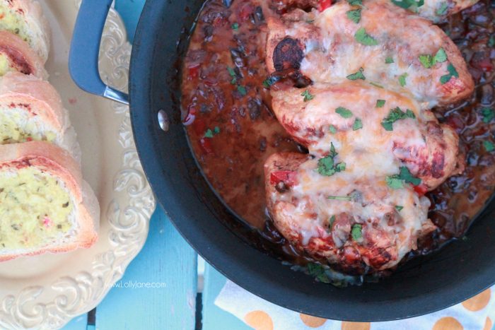 Garlic Parmesan Chicken recipe, so yummy and full of flavor! The two ingredient marinade really makes this meal juicy and flavorful!