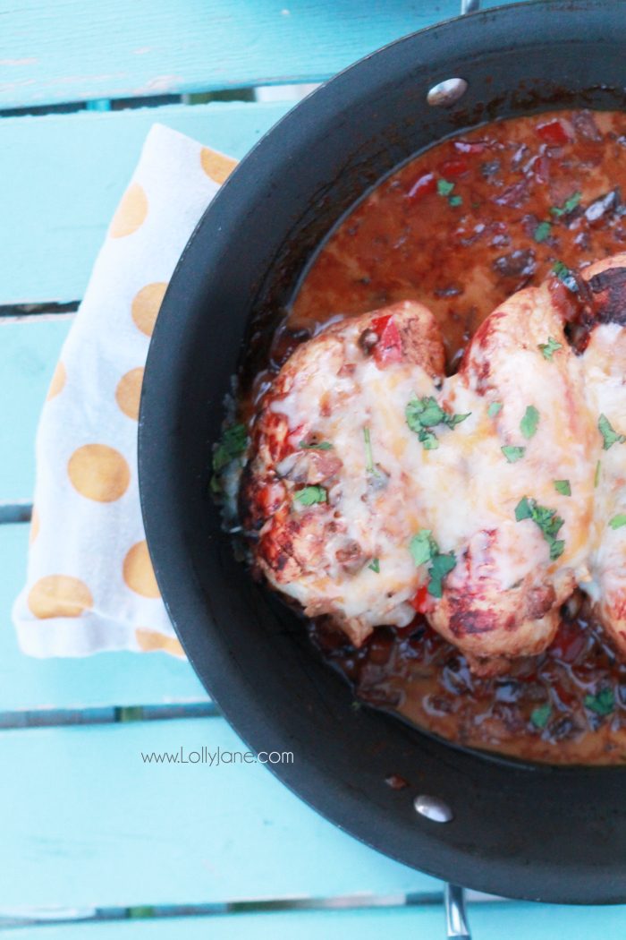 Garlic Parmesan Chicken recipe, so yummy and full of flavor! The two ingredient marinade really makes this meal juicy and flavorful!