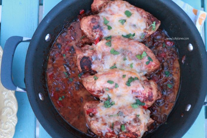 Garlic Parmesan Chicken recipe, so yummy and full of flavor! The two ingredient marinade really makes this meal juicy and flavorful!