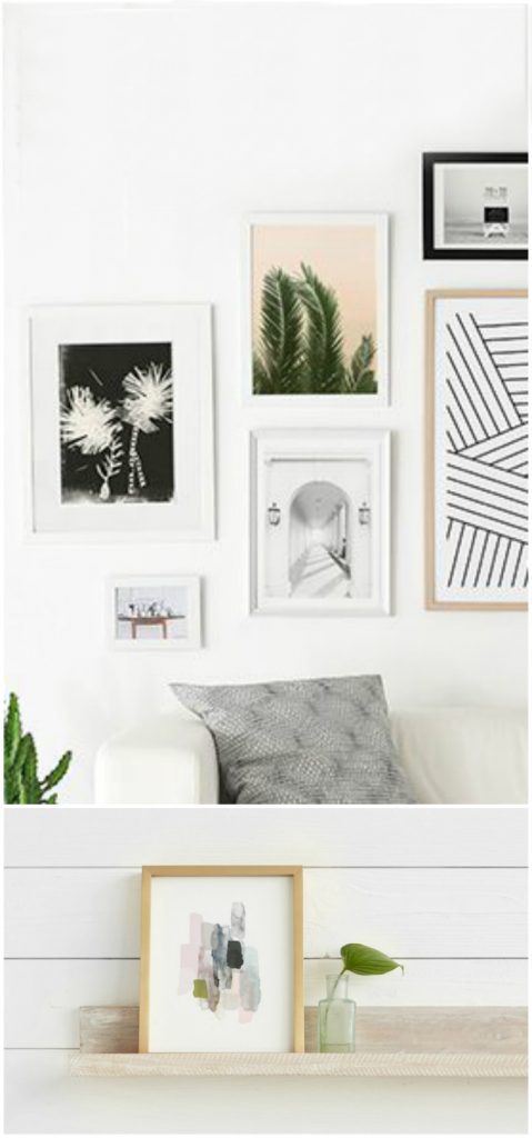 DIY Abstract Art | Love this gallery wall to display your art. Such stylish frames!