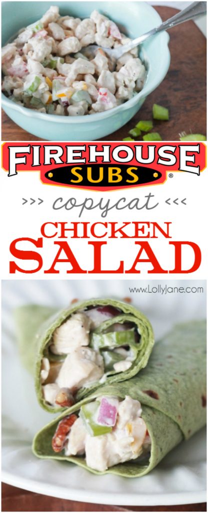 Firehouse Subs Copycat Chicken Salad, better than Mom used to make! Full of protein, veggies and low calories! #SCNRF #Pmedia #ad