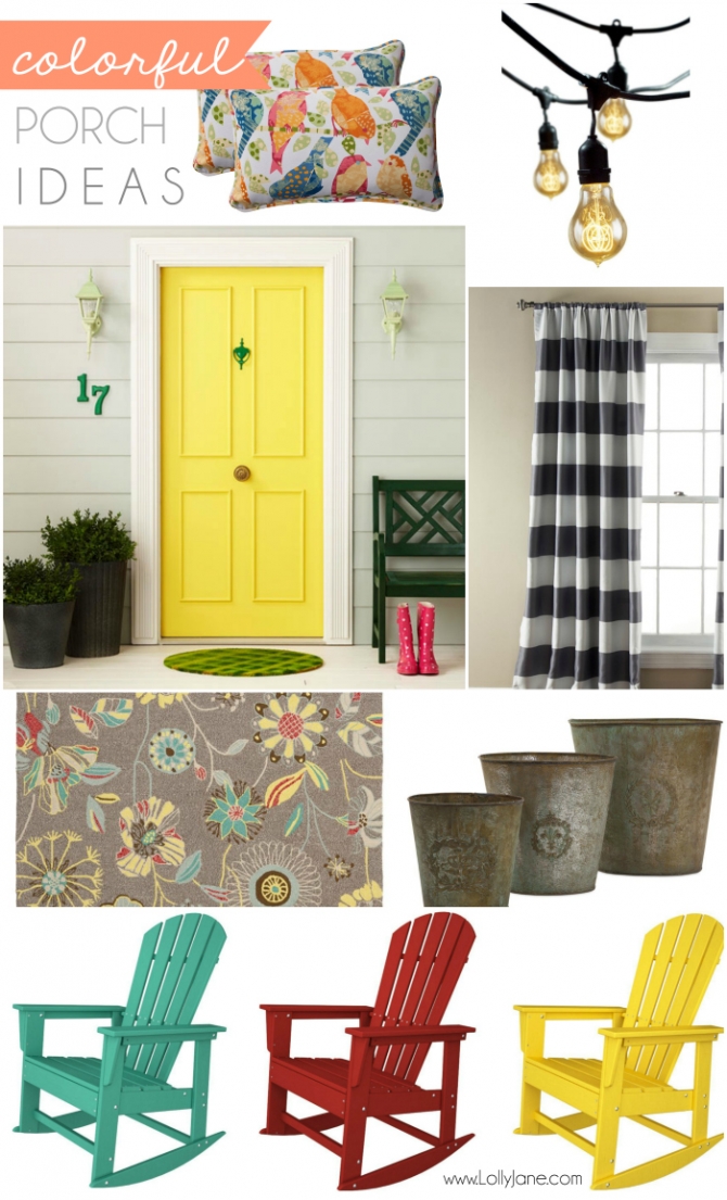 Colorful porch ideas mood board PLUS...bloggers, win $1200! Maker Mood Board Contest with Porch & ATGStores.com 