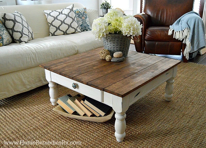 DIY Faux Planked Tabletop