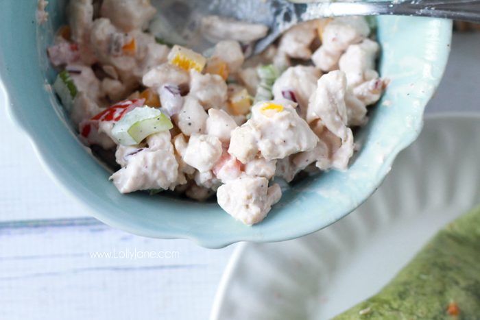 Firehouse Subs Copycat Chicken Salad, better than Mom used to make! Full of protein, veggies and low calories!