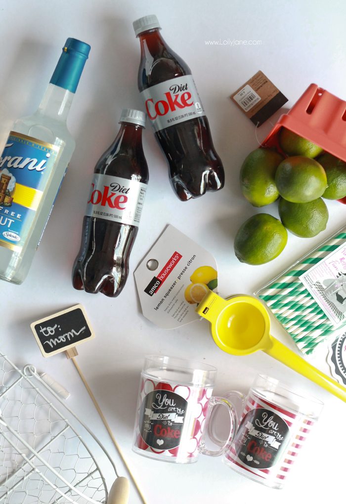 Fun "Dirty Diet Coke" basket, perfect for Mother's Day! srcset=