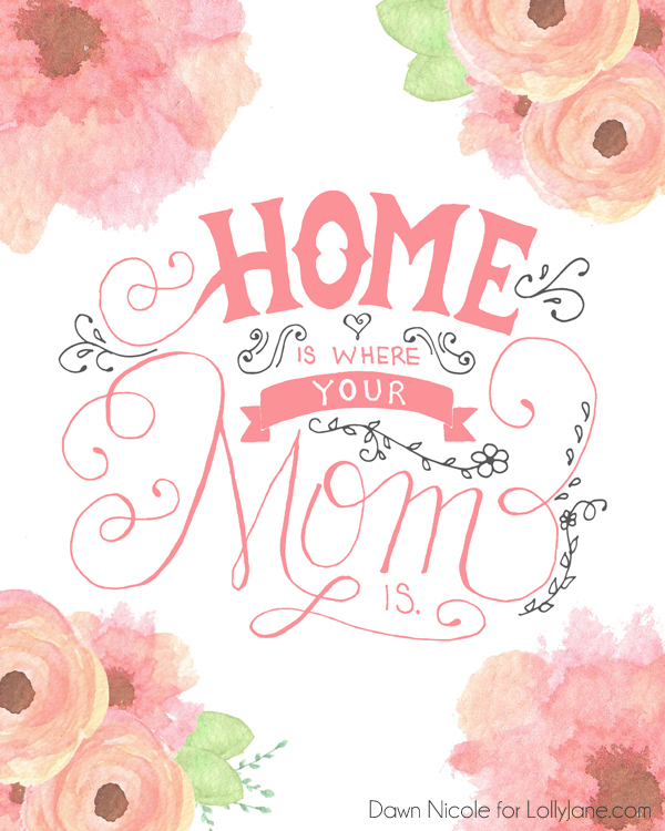 FREE Printable Hand-Lettered Mothers Day cards |By Dawn Nicole