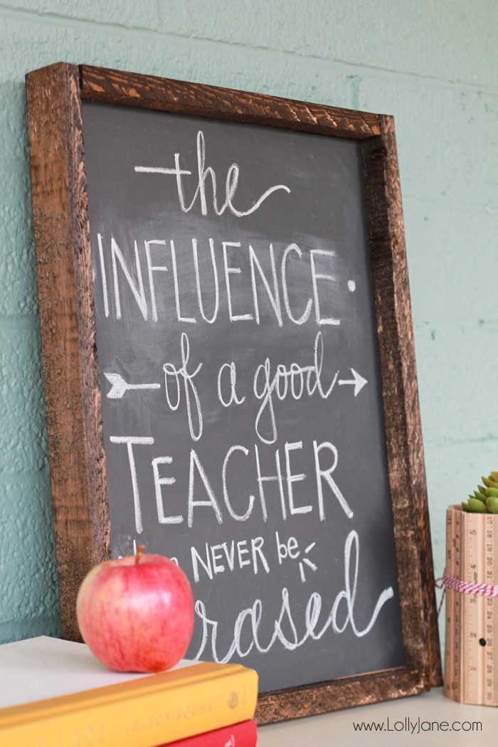 DIY Chalkboard Vinyl Framed Sign, no chalkboard paint or vinyl cutter needed! Just stick on and write in chalk!
