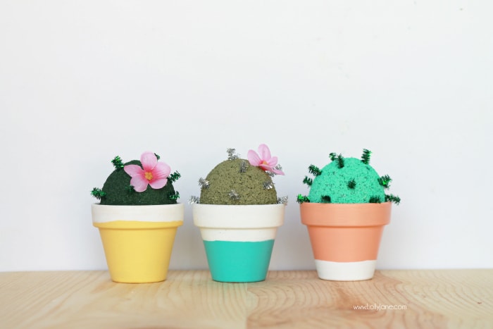 DIY foam cactus garden