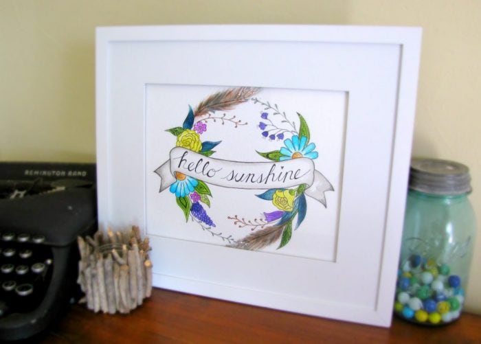 Watercolor DIY with Zentangle Flair + FREE Print |via Simple Acres Blog