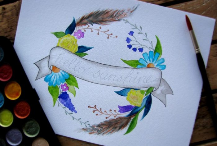 Watercolor DIY with Zentangle Flair + FREE Print |via Simple Acres Blog