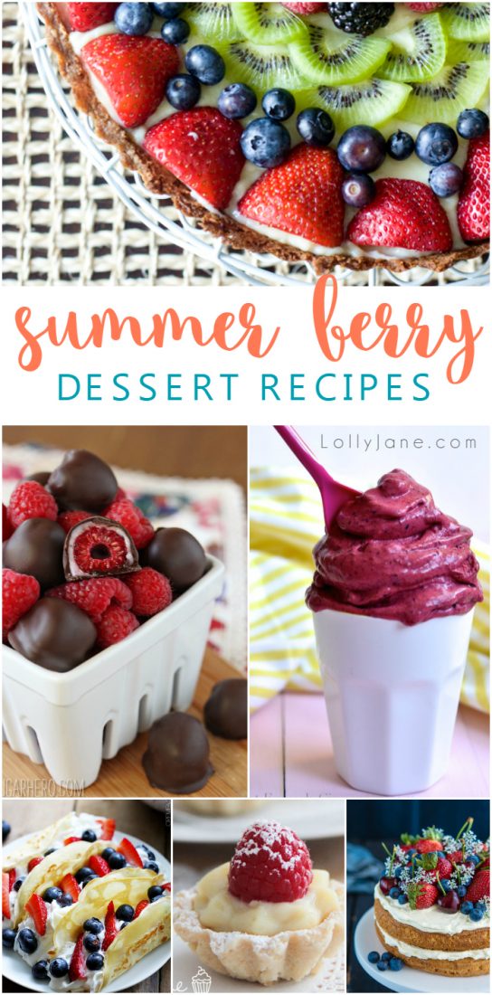 30+ summer berry dessert recipes, yum! Lots of bbq dessert ideas using fresh berries!