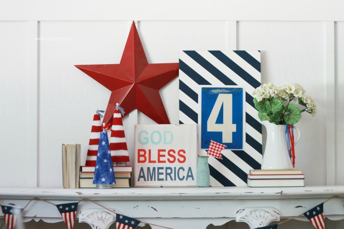 DIY 4th of July mantel