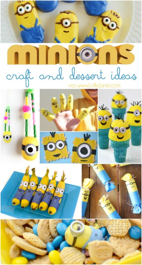 25+ minion crafts and dessert ideas. SO MANY fun kid craft activities and lots of fun minion birthday ideas!