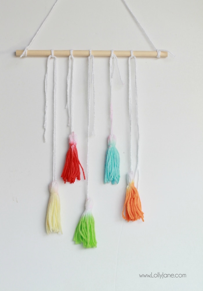 Dip dye yarn wall hanging diy hot sale