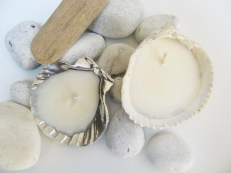 DIY seashell candles