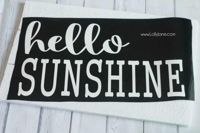 Make this fun Hello Sunshine summer sign using foam! Easy DIY craft project, hello sunshine! Cute summer decor idea, fun front porch summer decor too!