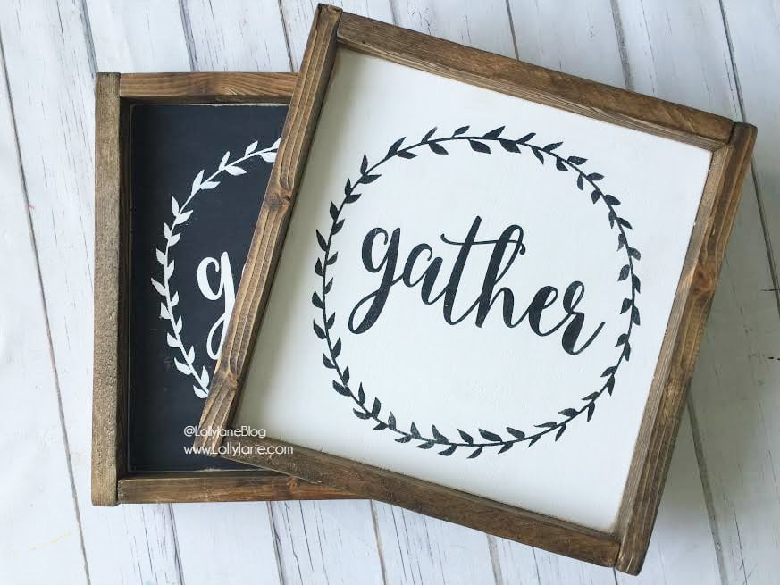 DIY gather mini signs