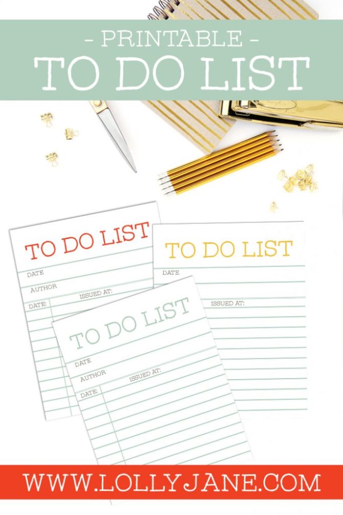 Free Printable To Do List