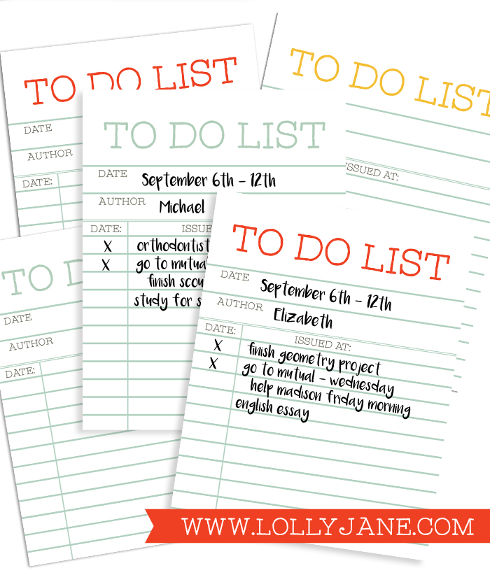 FREE Library Card Printable + TO DO list, cute for back-to-school! via Paperelli.com