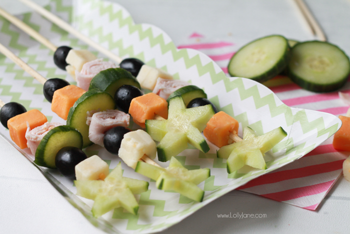 Kids Snack Veggie Skewers, perfect go-to or afternoon snack!