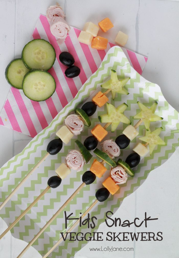 Kids Snack Veggie Skewers, perfect go-to or afternoon snack!