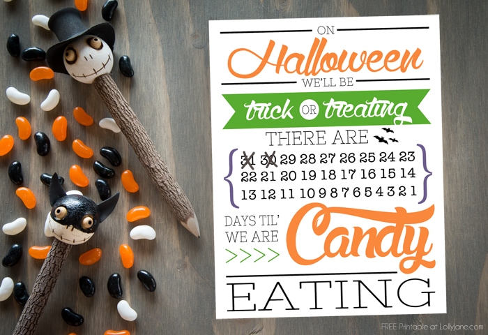 free printable Halloween countdown