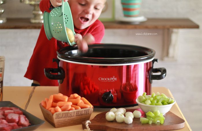 Easy Slow Cooker Beef Stew Recipe... just toss ingredients in the crockpot and enjoy!