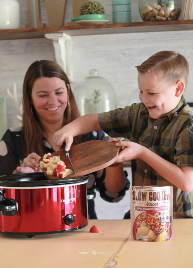 Slow Cooker Apple Bourbon Pulled Pork recipe