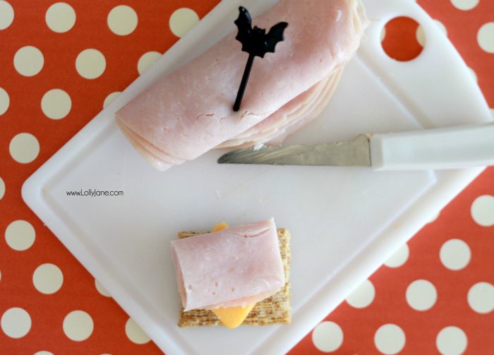 Halloween Party Cracker Appetizers, perfect for spooky parties!