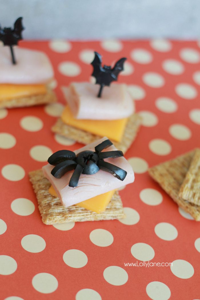 Halloween Party Cracker Appetizers, perfect for spooky parties!