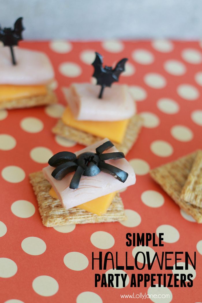 Halloween Party Cracker Appetizers, perfect for spooky parties!