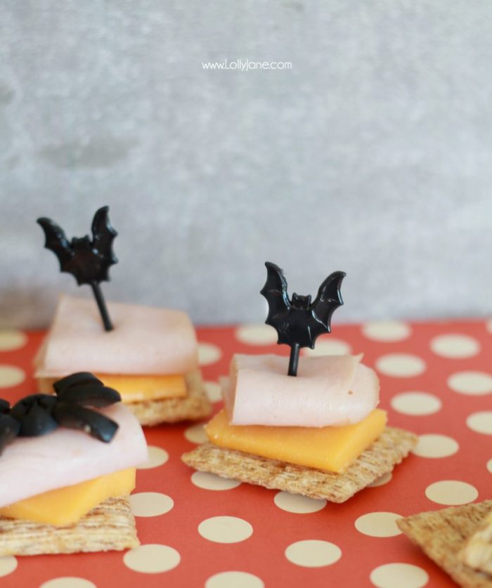 Halloween Party Cracker Appetizers, perfect for spooky parties!