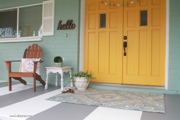 painted striped concrete flooring