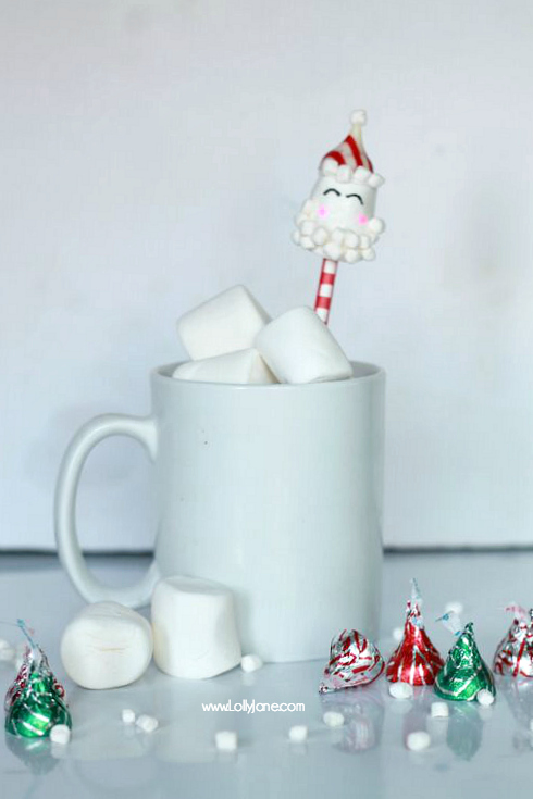 Cute Hot Cocoa Santa Stir Sticks tutorial!