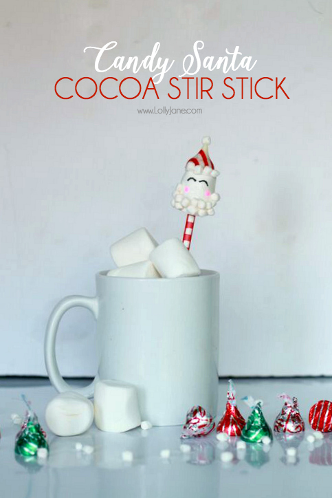Cute Hot Cocoa Santa Stir Sticks tutorial!