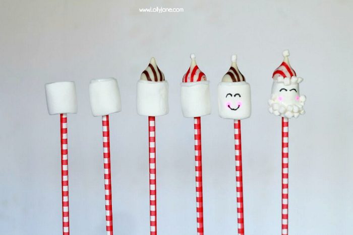 Cute Hot Cocoa Santa Stir Sticks tutorial!